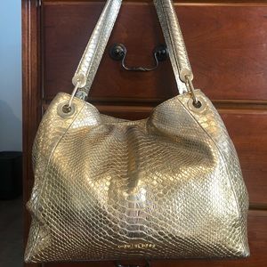 Michael Kors large gold handbag